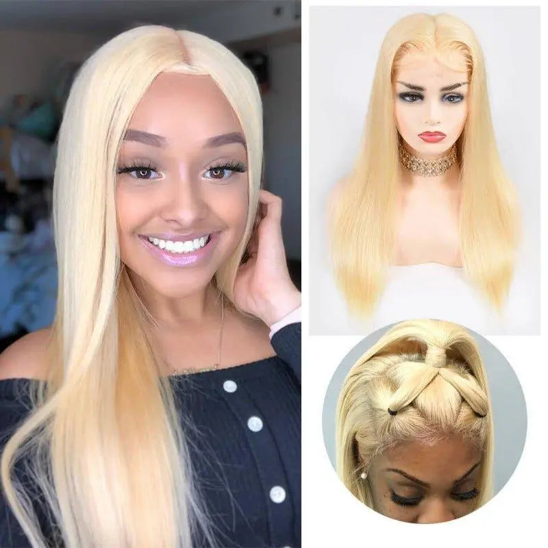 Princess 613 Blonde Color Straight Hair 13*4 Lace Frontal Wigs - Doaburu Hair