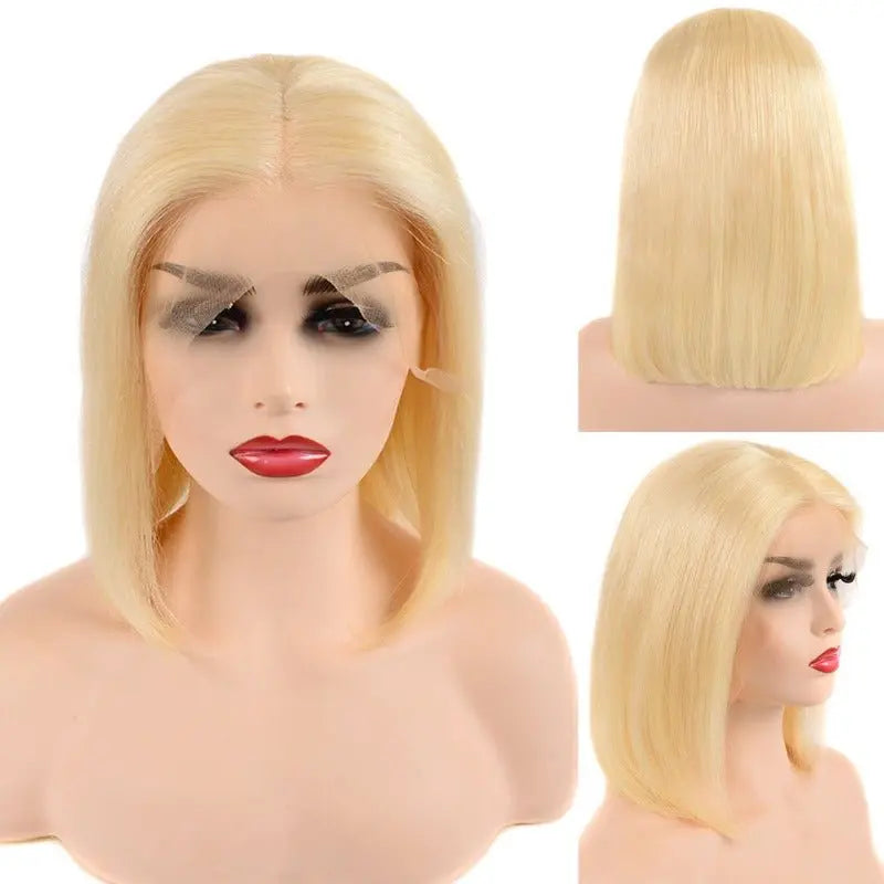 Princess Blonde 613 Color Short Straight 13*4 Lace Frontal Bob Wig - Doaburu Hair