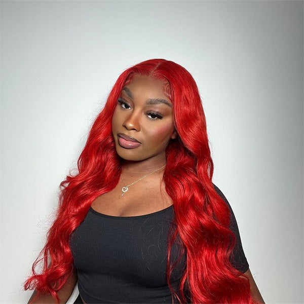 Redwine Color 13x4 Body Wave Lace Frontal Wigs 4x4 Closure Wig - Doaburu Hair