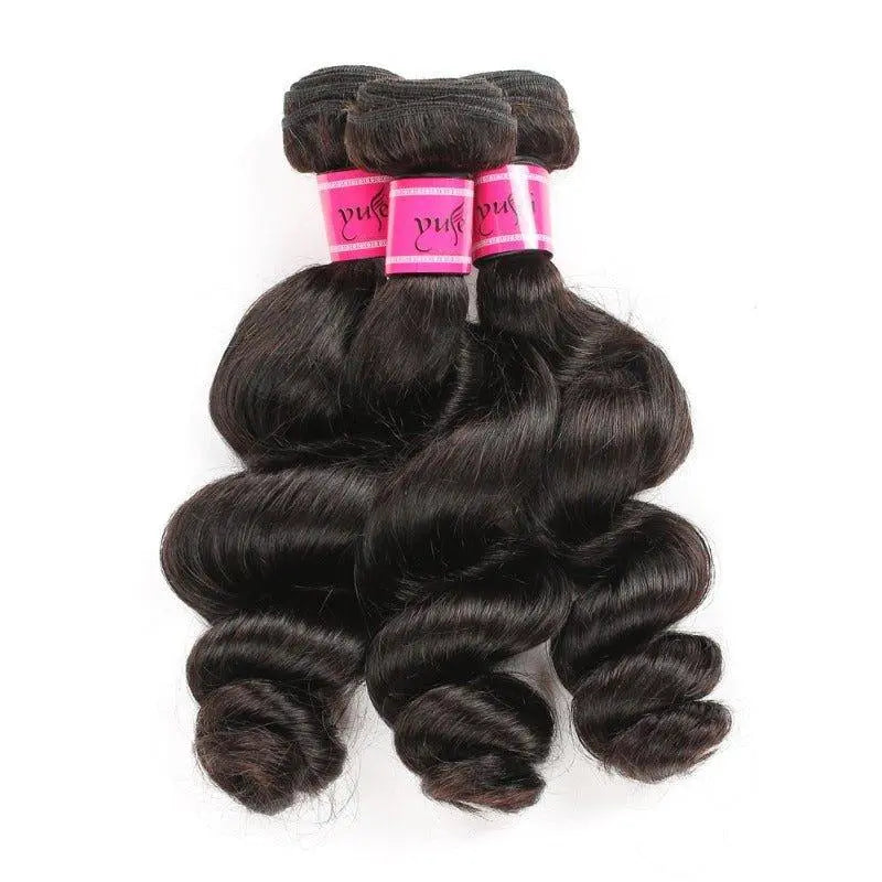 Remy Hair 3 Bundles Loose Wave Natural Black Brazilian Virgin Hair - Doaburu Hair