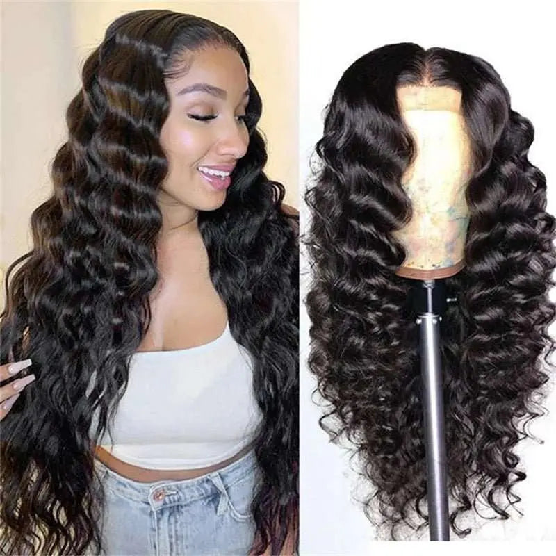 Romantic 13x4 Transparent Lace Frontal Loose Deep Wigs - Doaburu Hair