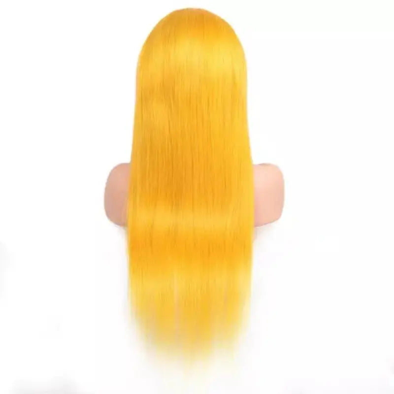 Sunny Yellow Color Straight Hair 13*4 Lace Frontal Wigs - Doaburu Hair