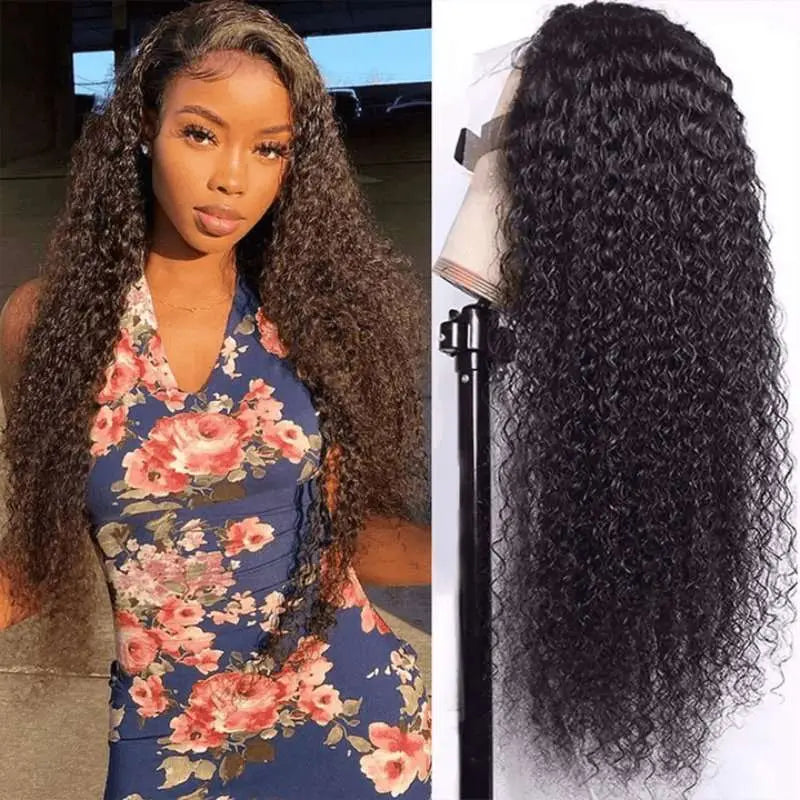 Tangle-Free 13x4 Transparent Lace Frontal Kinky Curly Wigs Virgin Human Hair - Doaburu Hair