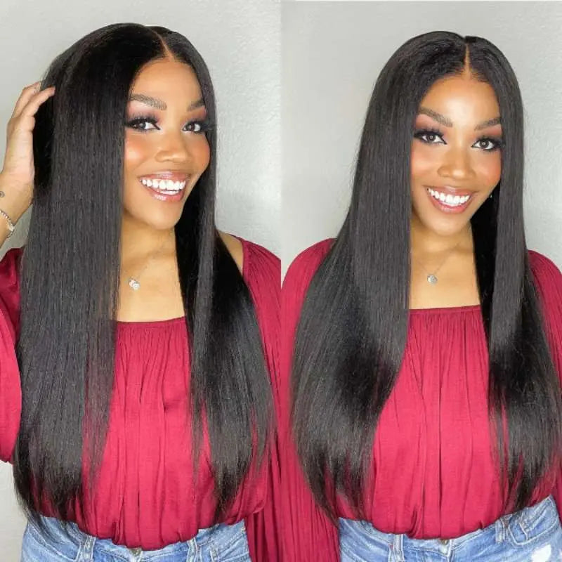 Undetectable Invisible Lace 13x6 Lace Frontal Yaki Straight Wig丨Real HD Lace - Doaburu Hair