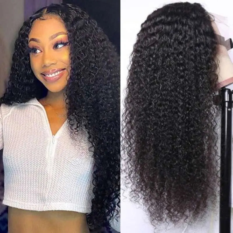 5x5 Transparent Lace Closure Kinky Curly Wigs Virgin Human Hair - Doaburu Hair