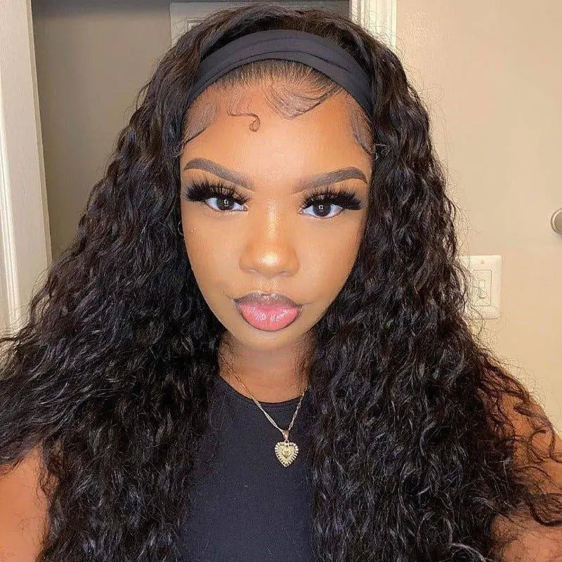 Glueless Headband Deep Wave Wig For Black Woman 150%Density - Doaburu Hair