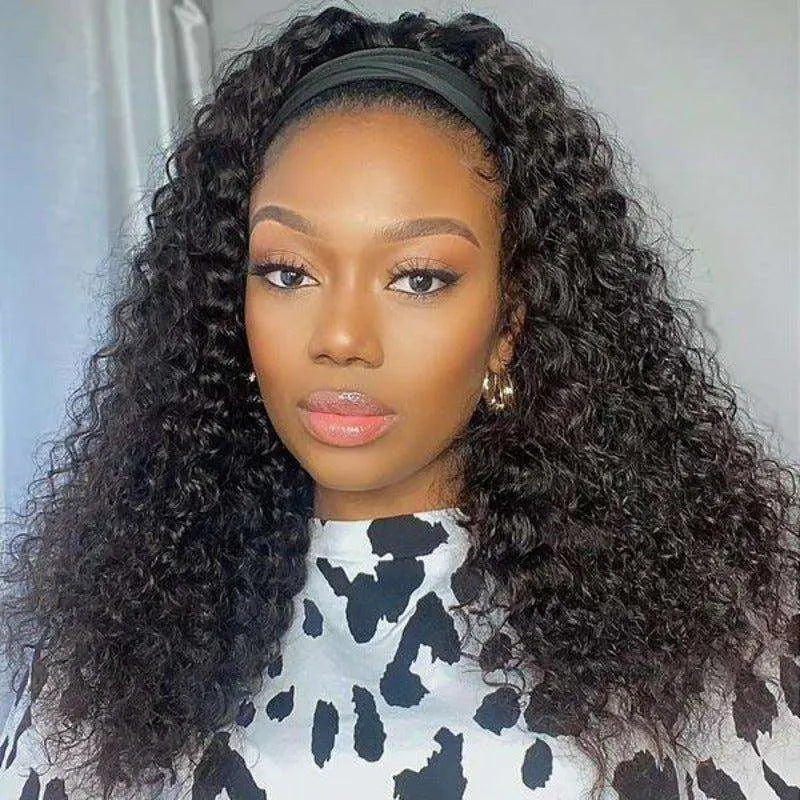 Glueless Headband Deep Wave Wig For Black Woman 150%Density - Doaburu Hair