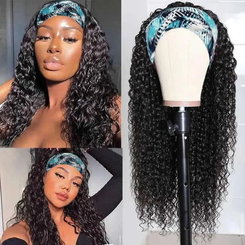 Glueless Headband Kinky Curly Wig For Black Woman 150%Density - Doaburu Hair