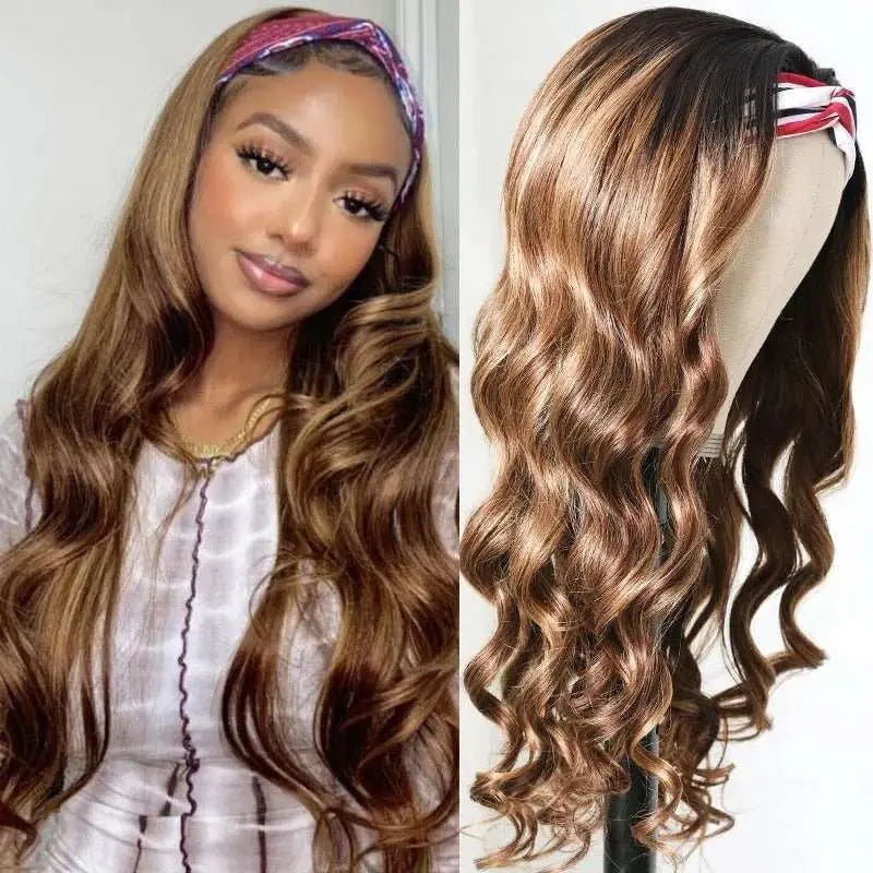 Honey Piano Color Glueless Headband Body Wave Wig 150%Density - Doaburu Hair