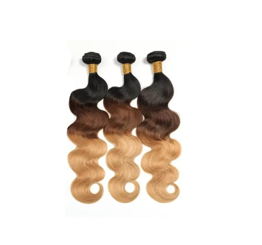 Remy Hair 3 Bundles T1B/27 T1B/4/27 Color Straight/Body Wave Brazilian Virgin Hair - Doaburu Hair