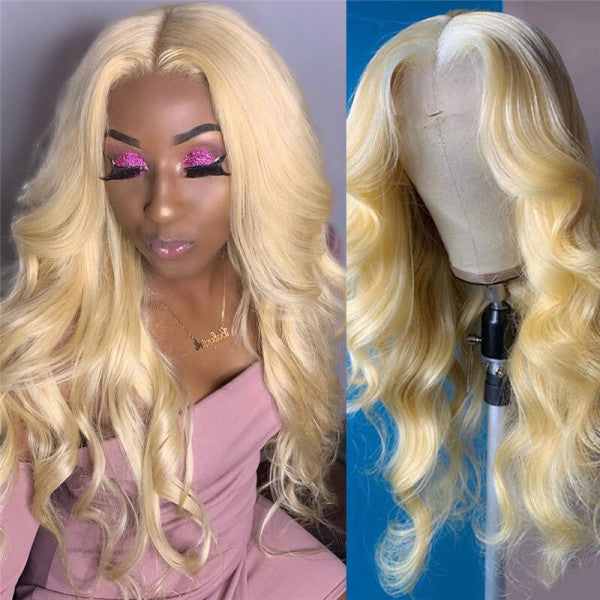 613 Blonde Hair Color Body Wave 13x6 HD Lace Frontal Wigs Human Hair - Doaburu Hair