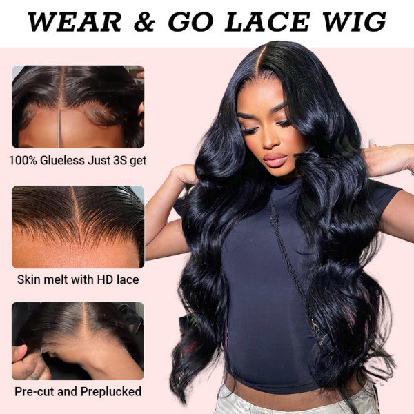 Glueless Wear & Go Wigs - 4x6 Transparent Lace Closure Human Hair Wigs - Doaburu Hair